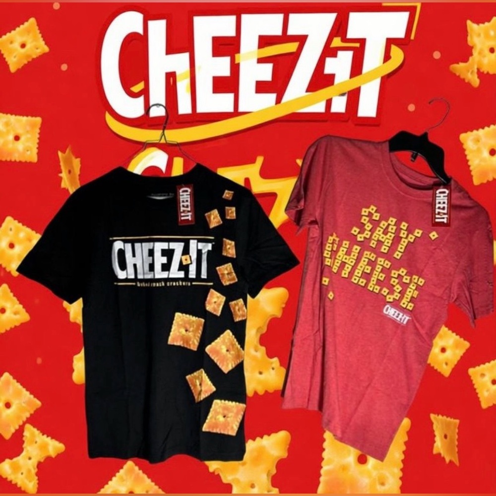 Cheez It Say Cheese Baked Snack Crackers Tshirts (2) XXL Youth Boys NWT Bundle